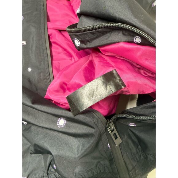 Jewel House Coldest in Town Embellished Black Purple Bomber Jacket Sz M See Note - Picture 12 of 12